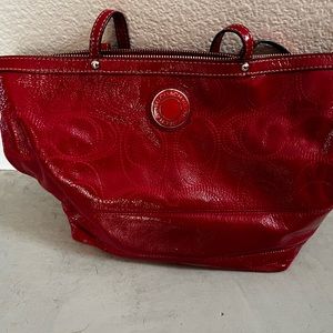 Red Leather Coach Purse